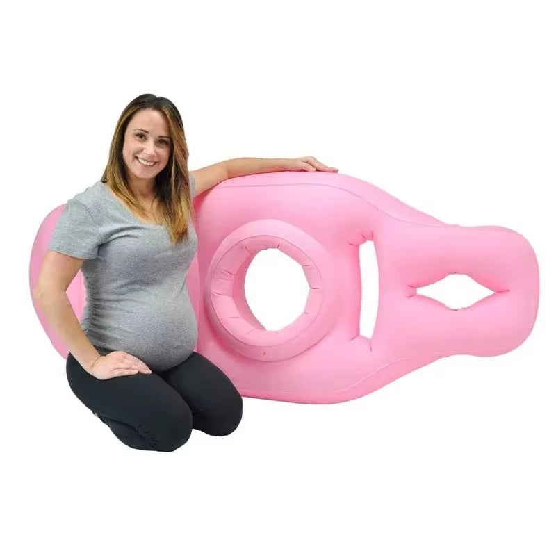 Flocked PVC Thickened Maternity Resting Cushion Pregnant Woman Inflatable Floating Yoga Mat Maternity Body Pillow Sleeping Mat
