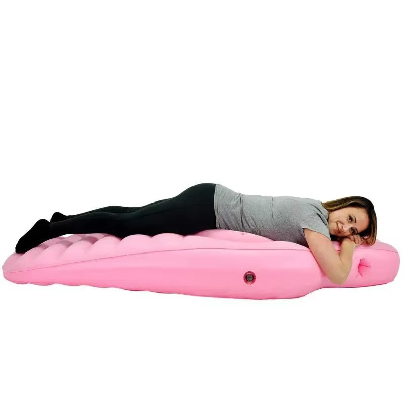 Flocked PVC Thickened Maternity Resting Cushion Pregnant Woman Inflatable Floating Yoga Mat Maternity Body Pillow Sleeping Mat
