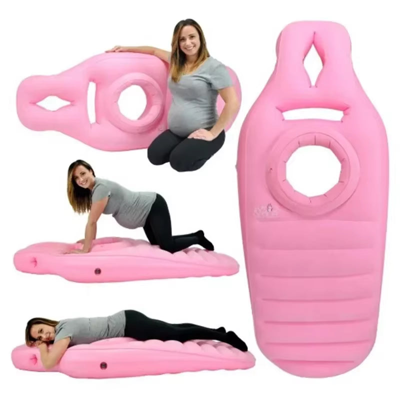 Flocked PVC Thickened Maternity Resting Cushion Pregnant Woman Inflatable Floating Yoga Mat Maternity Body Pillow Sleeping Mat