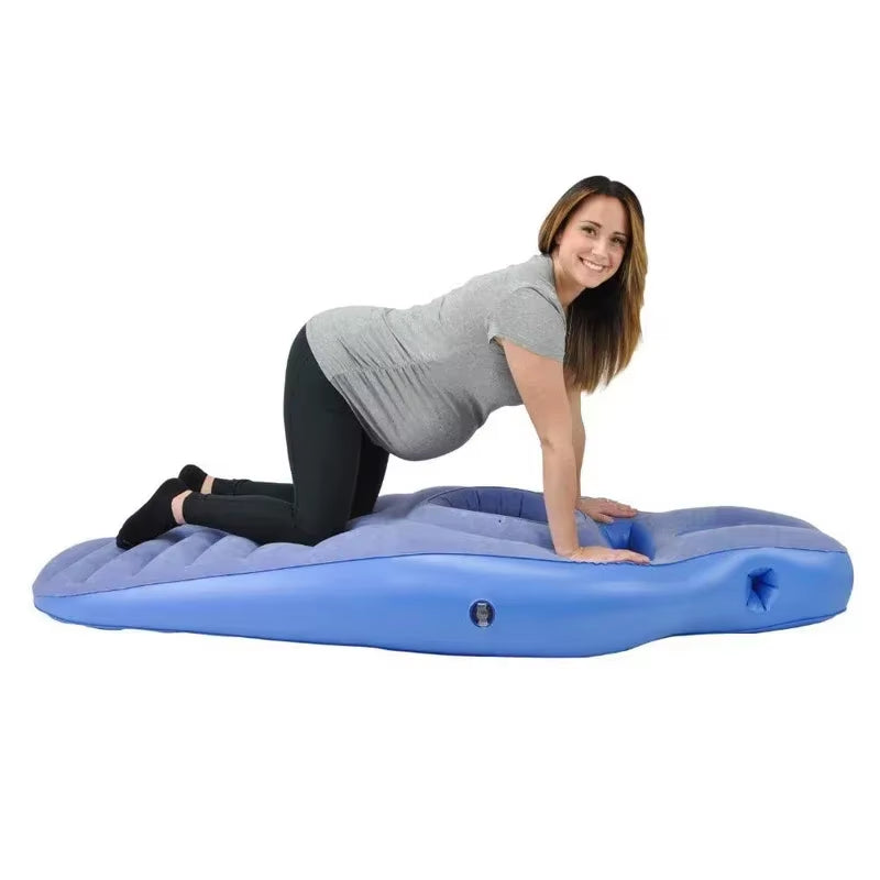 Flocked PVC Thickened Maternity Resting Cushion Pregnant Woman Inflatable Floating Yoga Mat Maternity Body Pillow Sleeping Mat