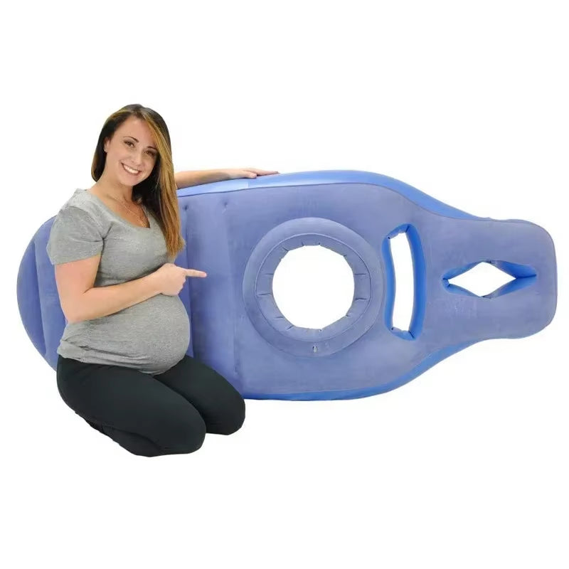 Flocked PVC Thickened Maternity Resting Cushion Pregnant Woman Inflatable Floating Yoga Mat Maternity Body Pillow Sleeping Mat